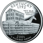Obverse of the Kentucky state quarter, a coin our Kentucky coin dealers can appraise.