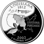 louisiana-state-quarter-reverse Reverse of the Louisiana state quarter, valued by an expert Louisiana coin dealer.