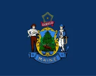 The Maine state flag, representing our service as a trusted Maine coin dealer.