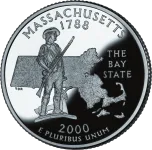 massachusetts-state-quarter-reverse Reverse of the Massachusetts state quarter, valued by an expert Massachusetts coin dealer.