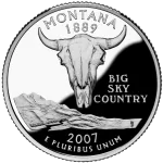 montana-state-quarter-reverse Reverse of the Montana state quarter, valued by an expert Montana coin dealer.