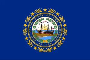 The New Hampshire state flag, representing our service as a trusted New Hampshire coin dealer.