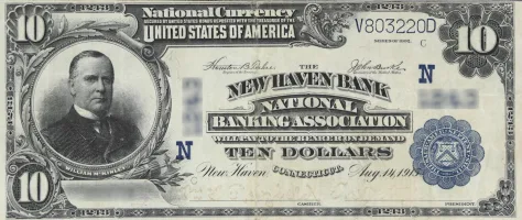 new-haven-bank-connecticut-note A rare National Bank Note from New Haven, an item appraised by a professional Connecticut coin dealer.