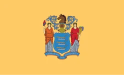 The New Jersey state flag, representing our service as a trusted New Jersey coin dealer.