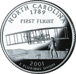 north-carolina-state-quarter-reverse Reverse of the North Carolina state quarter, valued by an expert North Carolina coin dealer.