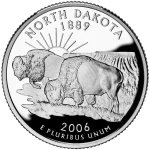 Reverse of the North Dakota state quarter, valued by an expert North Dakota coin dealer.