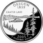 Reverse of the Oregon state quarter, valued by an expert Oregon coin dealer.