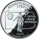 pennsylvania-state-quarter-reverse Reverse of the Pennsylvania state quarter, valued by an expert Pennsylvania coin dealer.