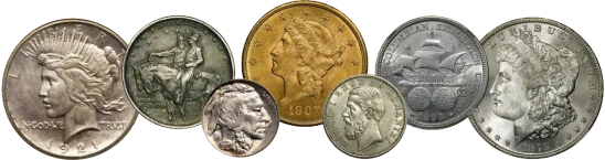 A collection of nice U.S. and foreign rare coins ready for a confidential appraisal by our private coin buyers.