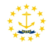 The Rhode Island state flag, representing our service as a trusted Rhode Island coin dealer.