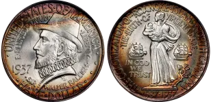 Roanoke-Island,-North-Carolina-Commemorative-Half-Dollar The Roanoke Island, North Carolina Half Dollar, a classic commemorative coin appraised by an expert North Carolina coin dealer.