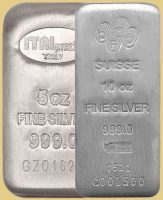 Two examples of poured silver bullion bars. Some bars may even hold collector value.