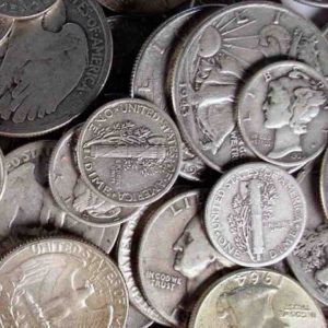 Circulated Morgan and Peace dollars from a U.S. silver dollar bag for sale