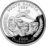 Reverse of the South Dakota state quarter, valued by an expert South Dakota coin dealer.