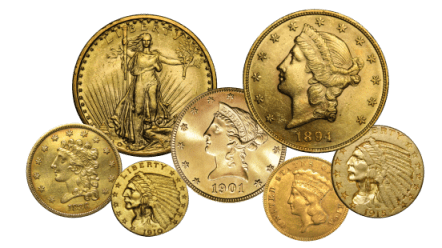 US Gold Coin Montage Examples of some iconic and classic U.S. gold coins.