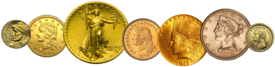 U.S. Gold Coins Value Chart Here is a list of some of the various US gold coins we buy, ranked by their relative melt values.