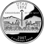 Reverse of the Utah state quarter, valued by an expert Utah coin dealer.
